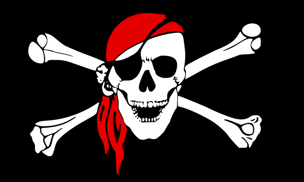 pirate flag skull with red bandana