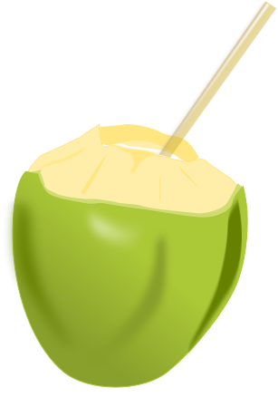 Coconut drink with straw
