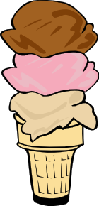 ice cream cone 3 scoop