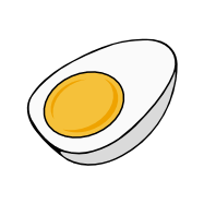 half hard-boiled egg