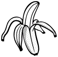 banana peeled lineart
