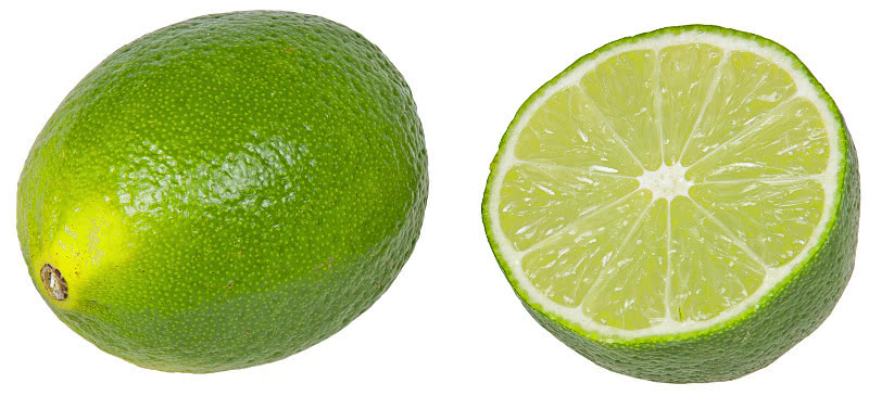 lime whole and sliced