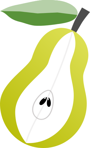 pear sliced open