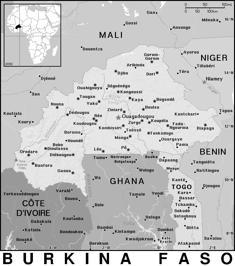 Burkina Faso detailed BW