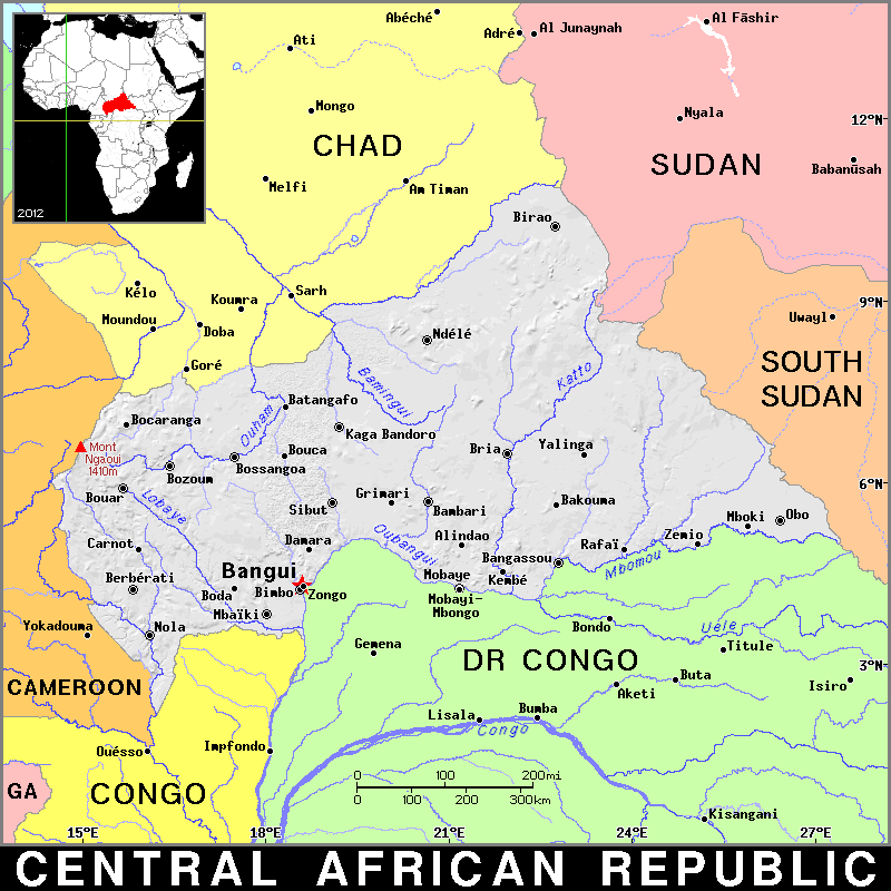 Central African Republic detailed dark