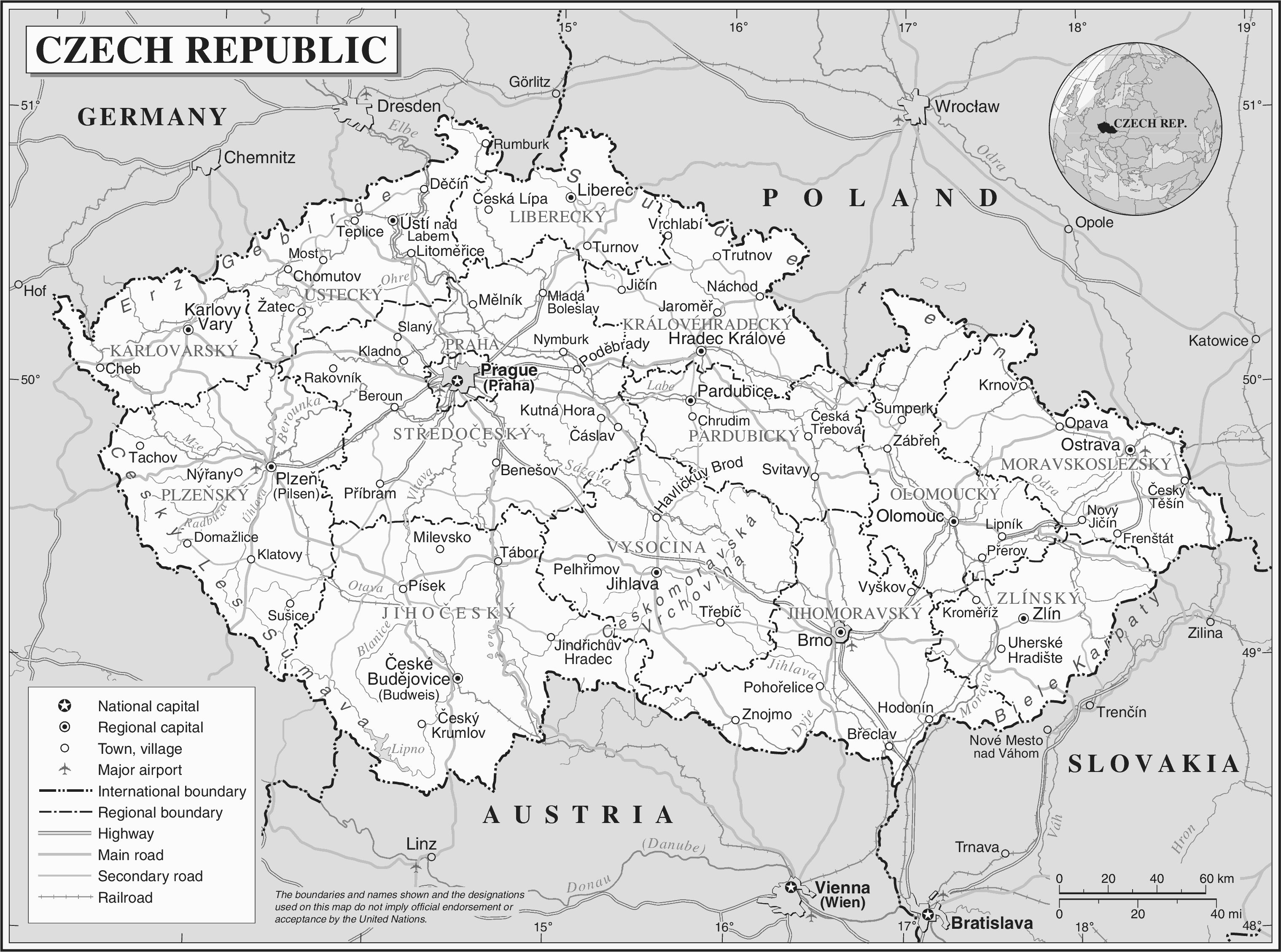 Czech Republic large map