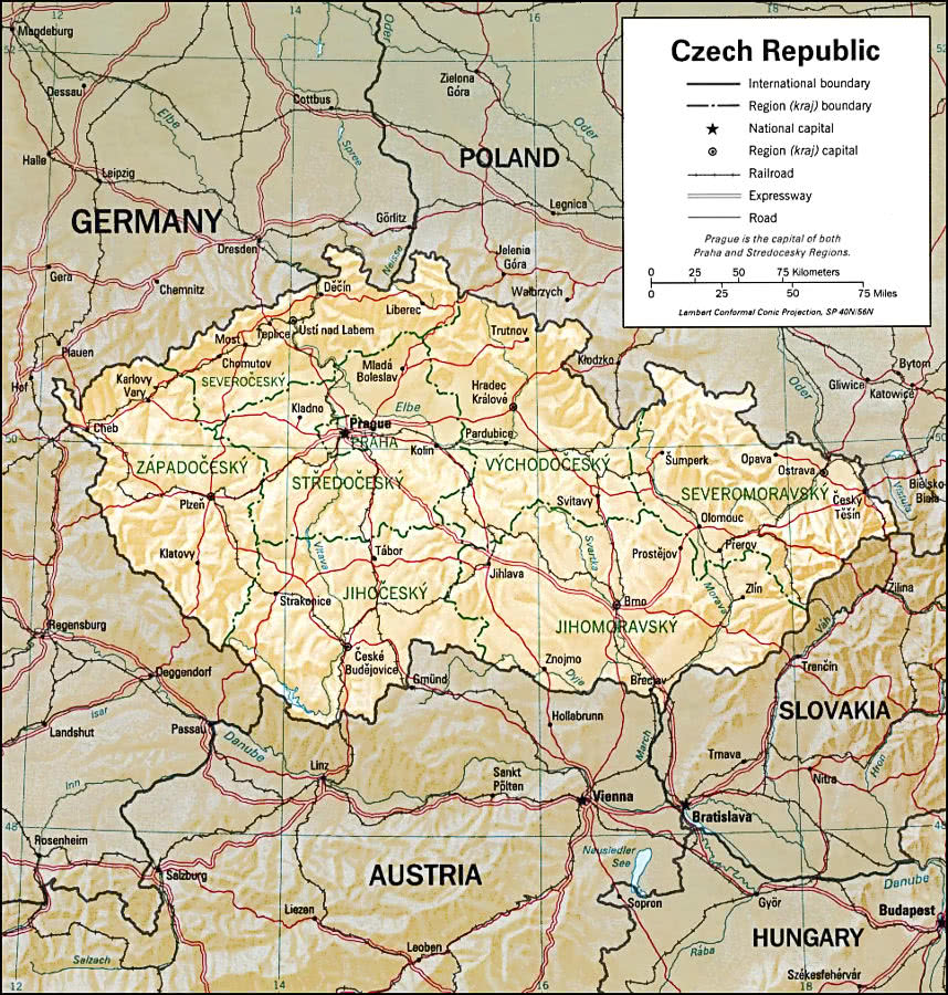 Czech relief map