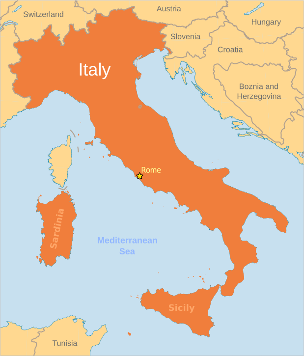 Italy location map labeled