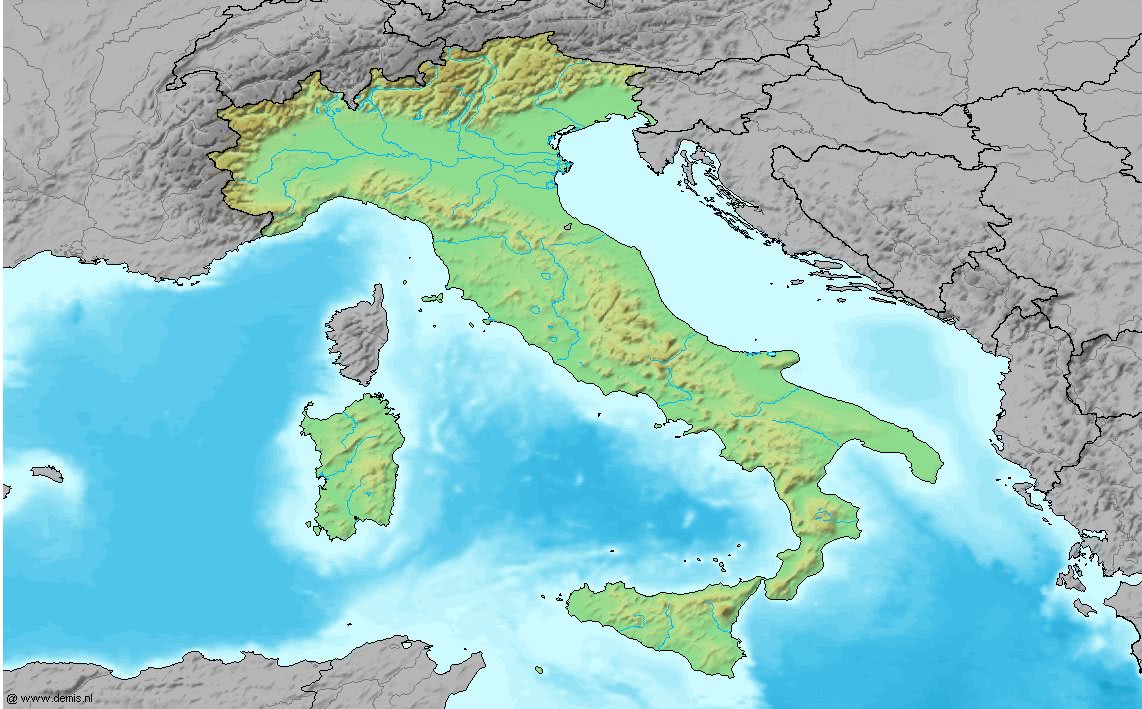 Italy topographic