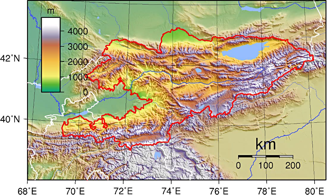 Kyrgyzstan Topography