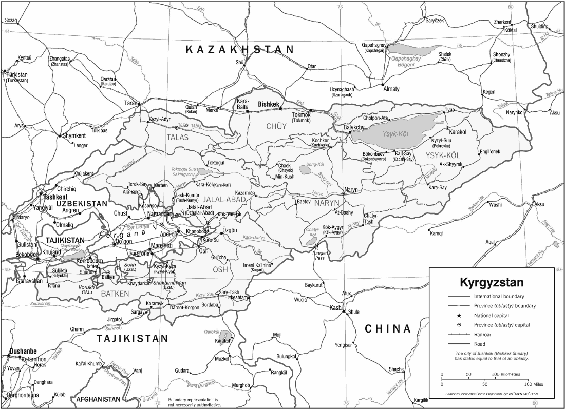 Kyrgyzstan map 2005