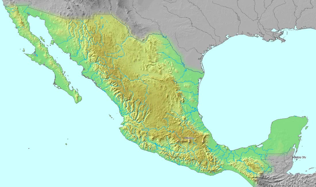 Mexico topographic