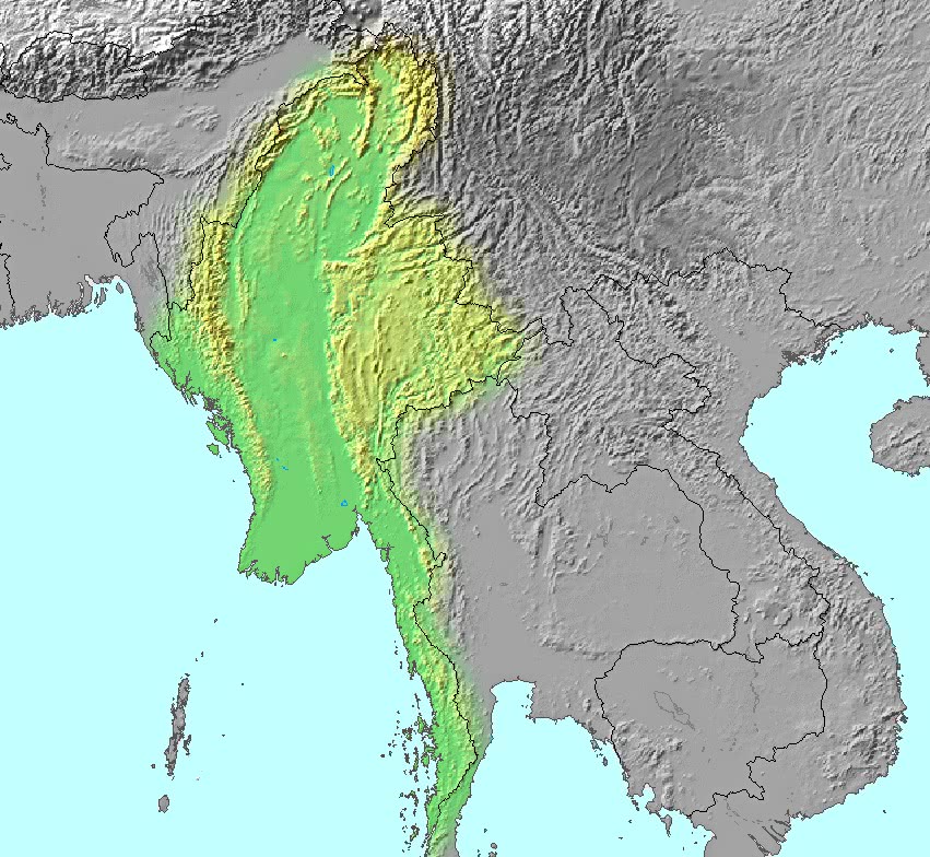 Myanmar topographic