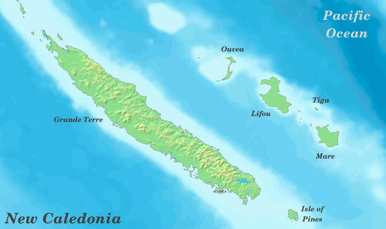 New Caledonia topographic