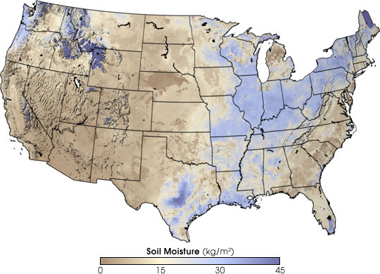 soil moisture map USA