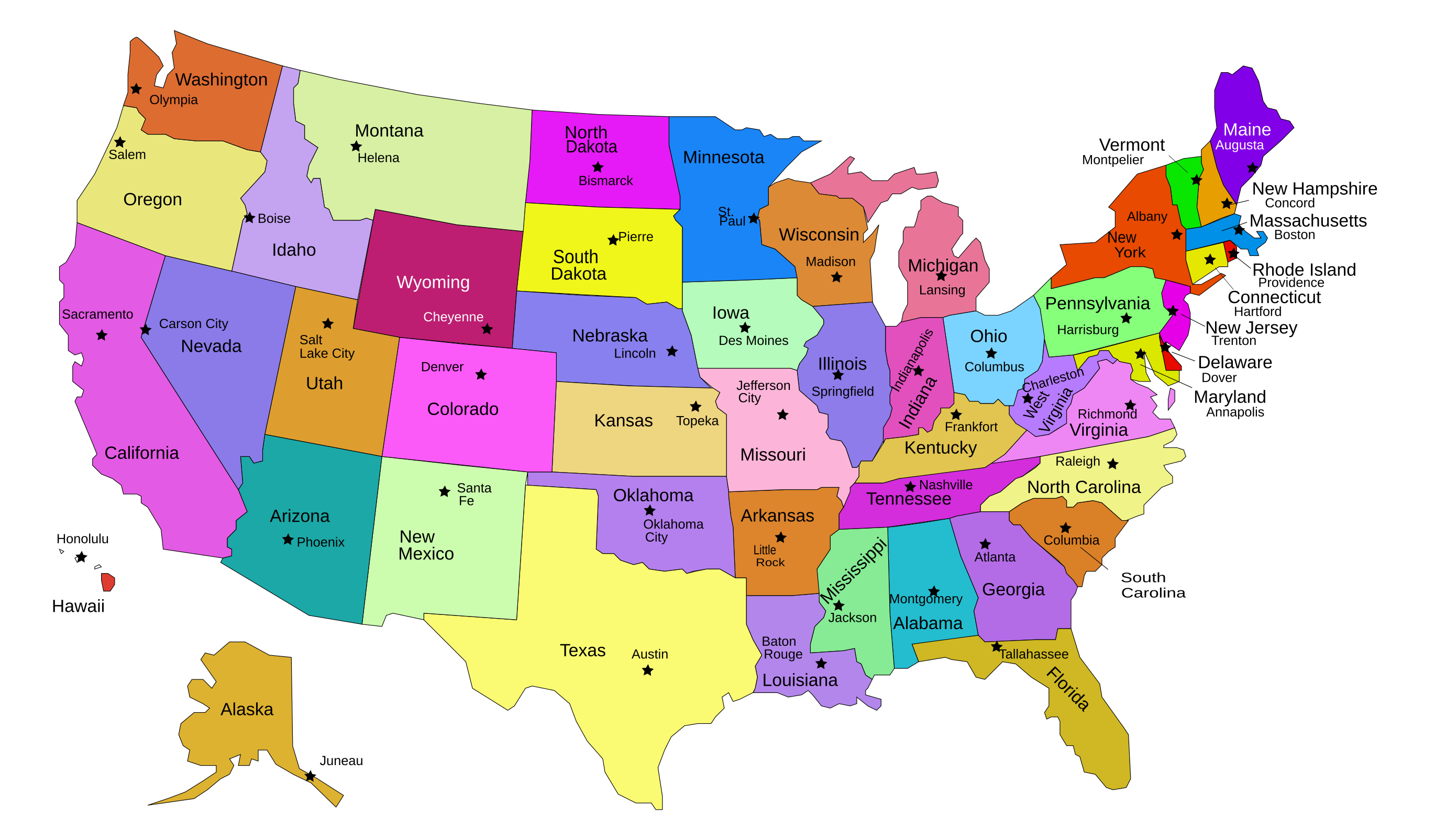 USA States and Capitals