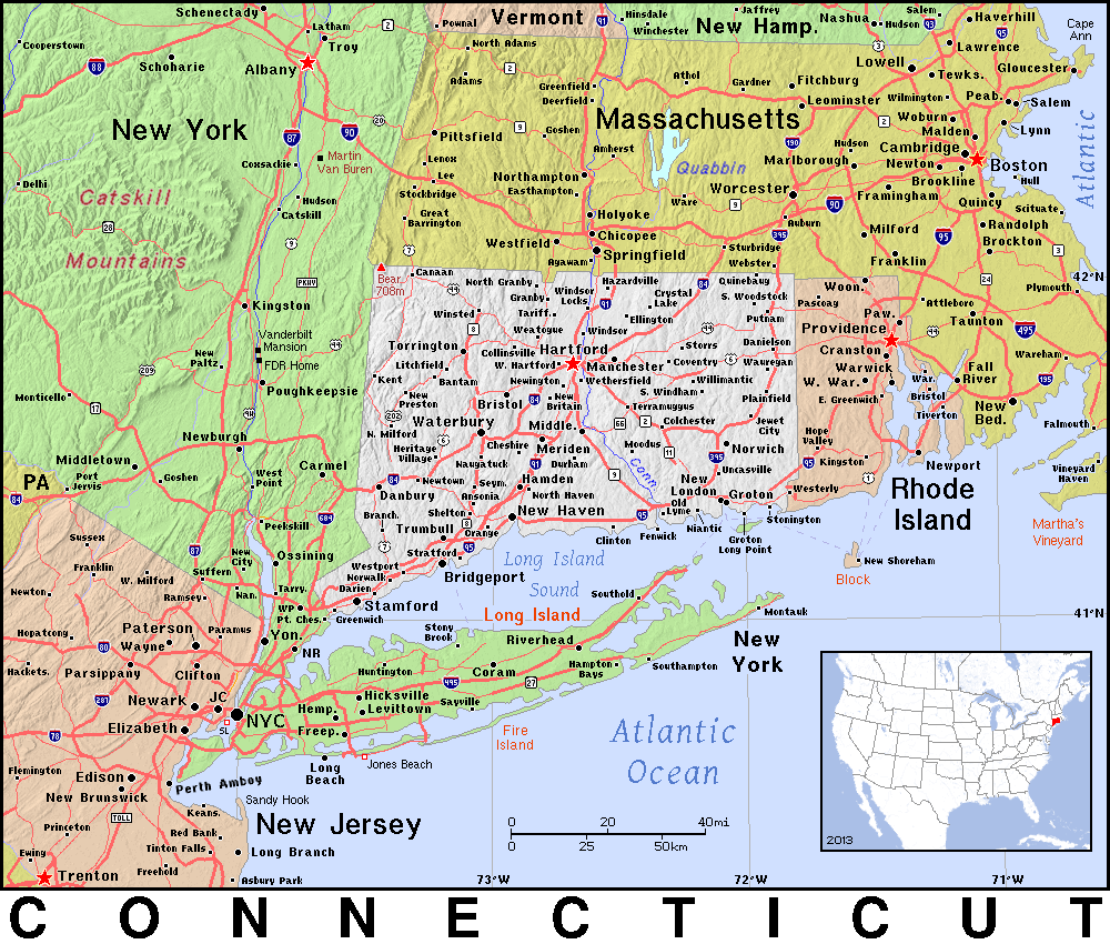 Connecticut topo
