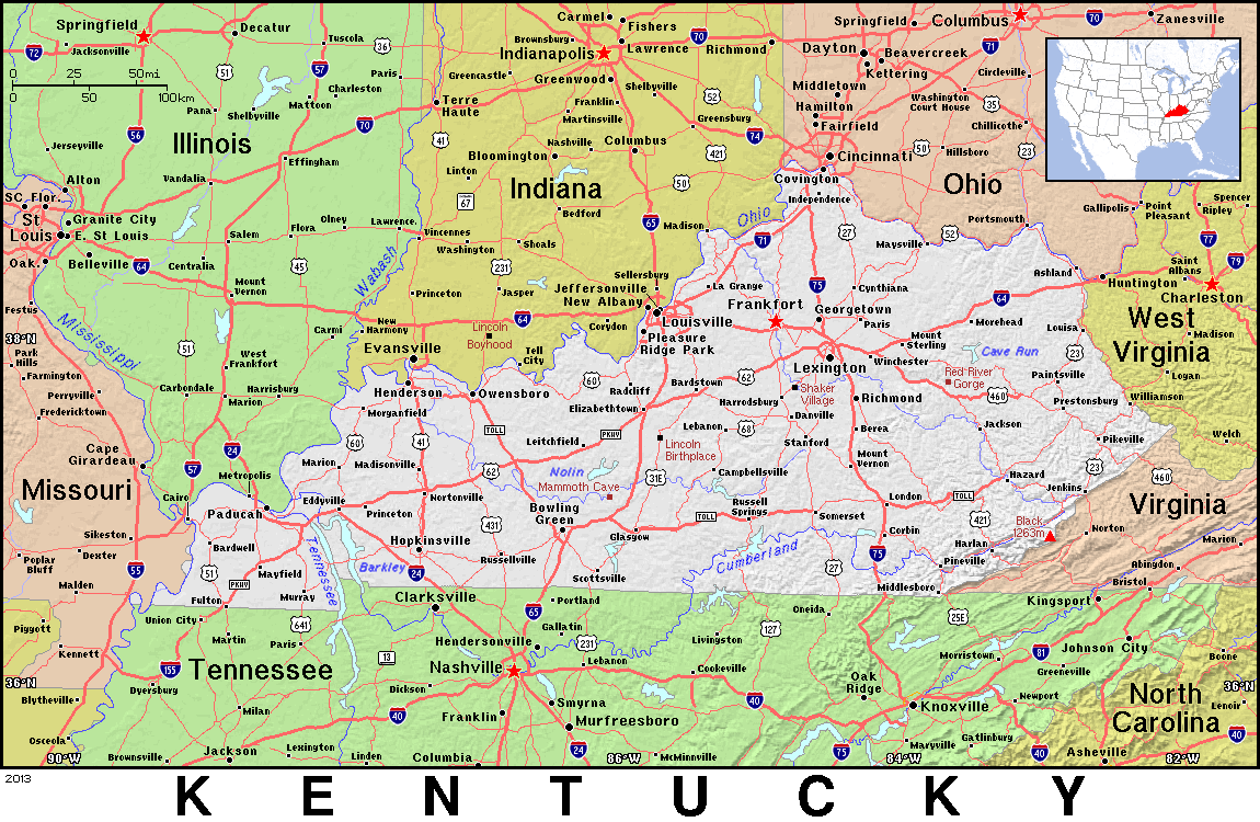 Kentucky topo