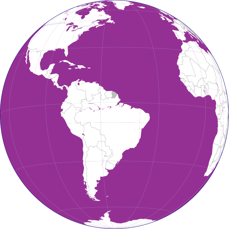 French Guiana on purple