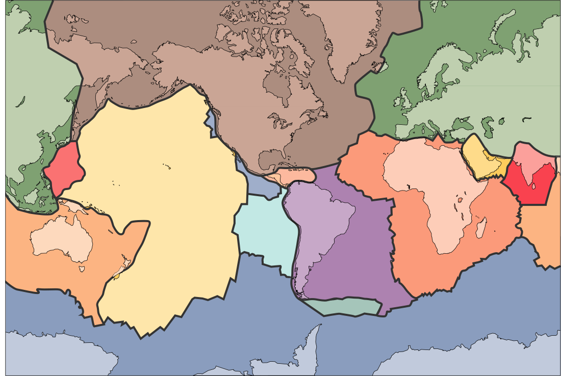 Tectonic plates blank