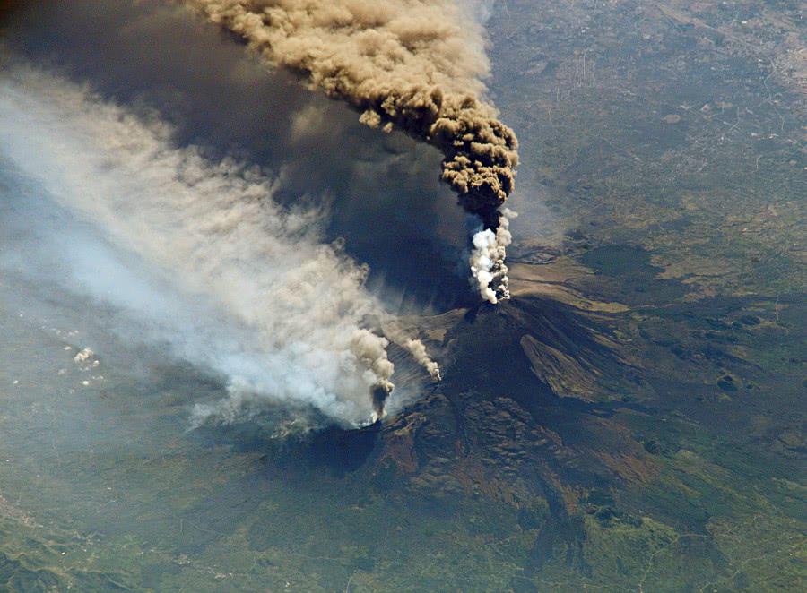 Etna eruption seen from Space Station
