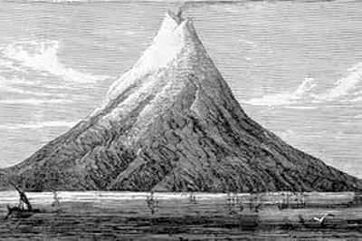 krakatoa volcano and island before eruption