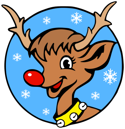 Rudolf icon w snowflakes