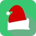 Santa cap flat Christmas icon