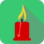 candle flat Christmas icon