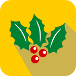 holly flat Christmas icon