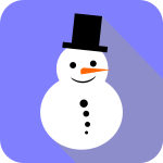 snowman flat Christmas icon