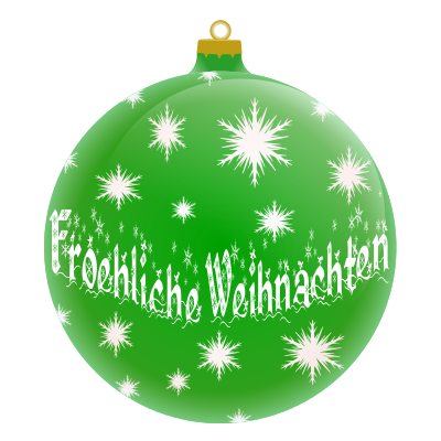 Froehliche Weihnachten  German green