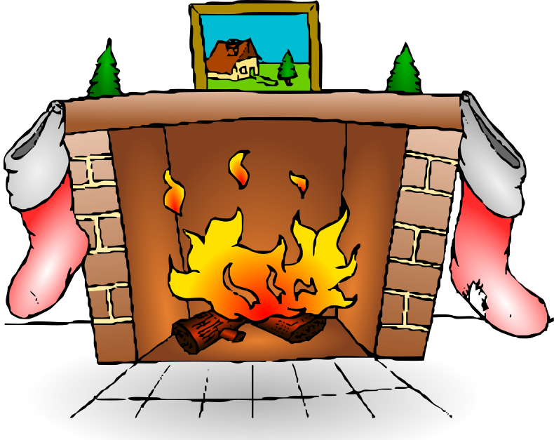 fireplace with stockings
