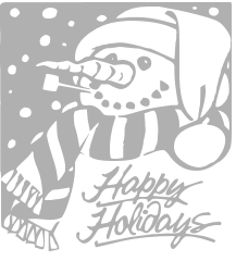 happy holidays snowman gray