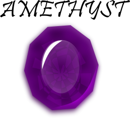 amethyst birthstone labeled