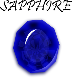sapphire birthstone labeled