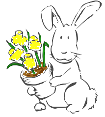 bunny w flower pot