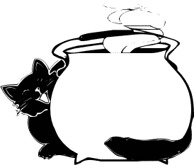 cat by cauldron