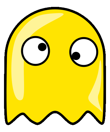 google eyed ghost icon yellow