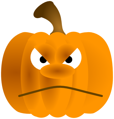 pumpkin cartoon angry