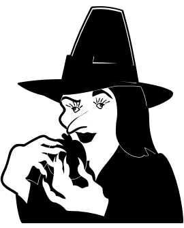 witch with apple