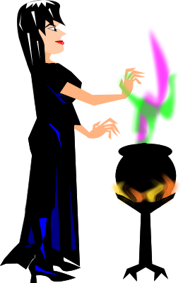 witch with cauldron