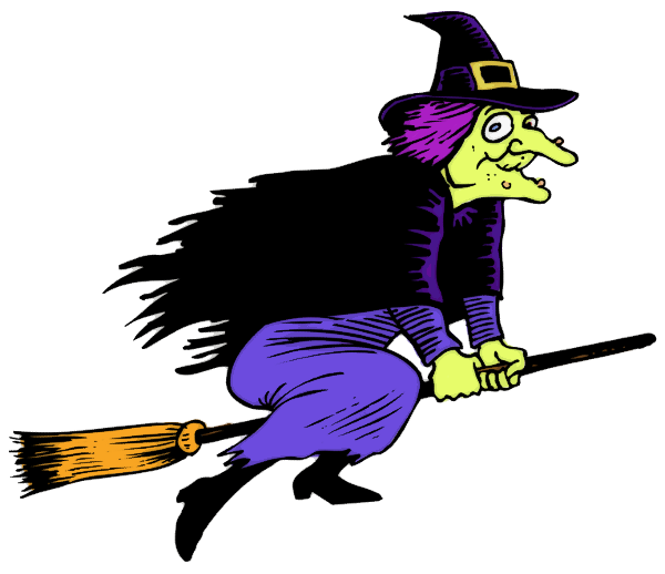 witch with warts flying