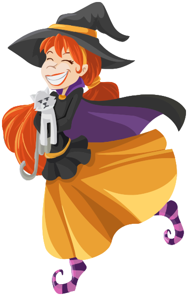 happy cartoon witch