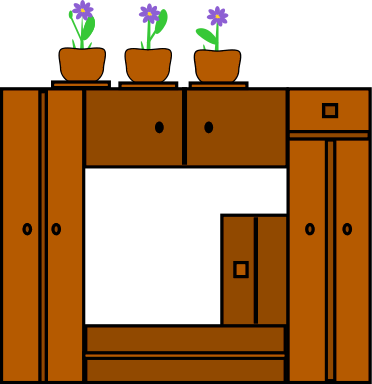 cabinet w plants