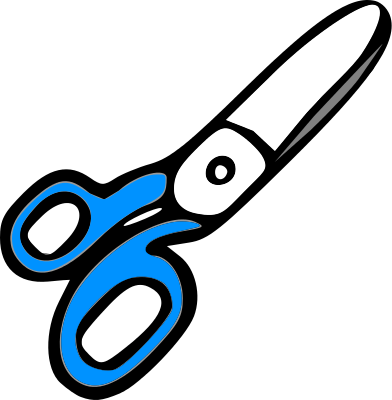 scissors stubby clip blue