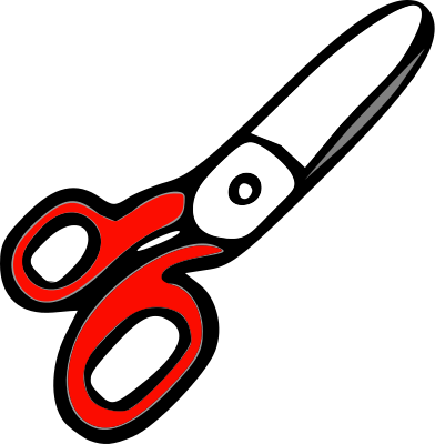 scissors stubby clip red