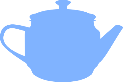 Teapot silhouette blue