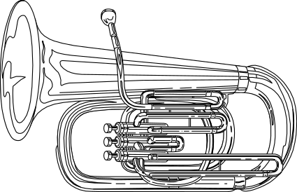 tuba line art