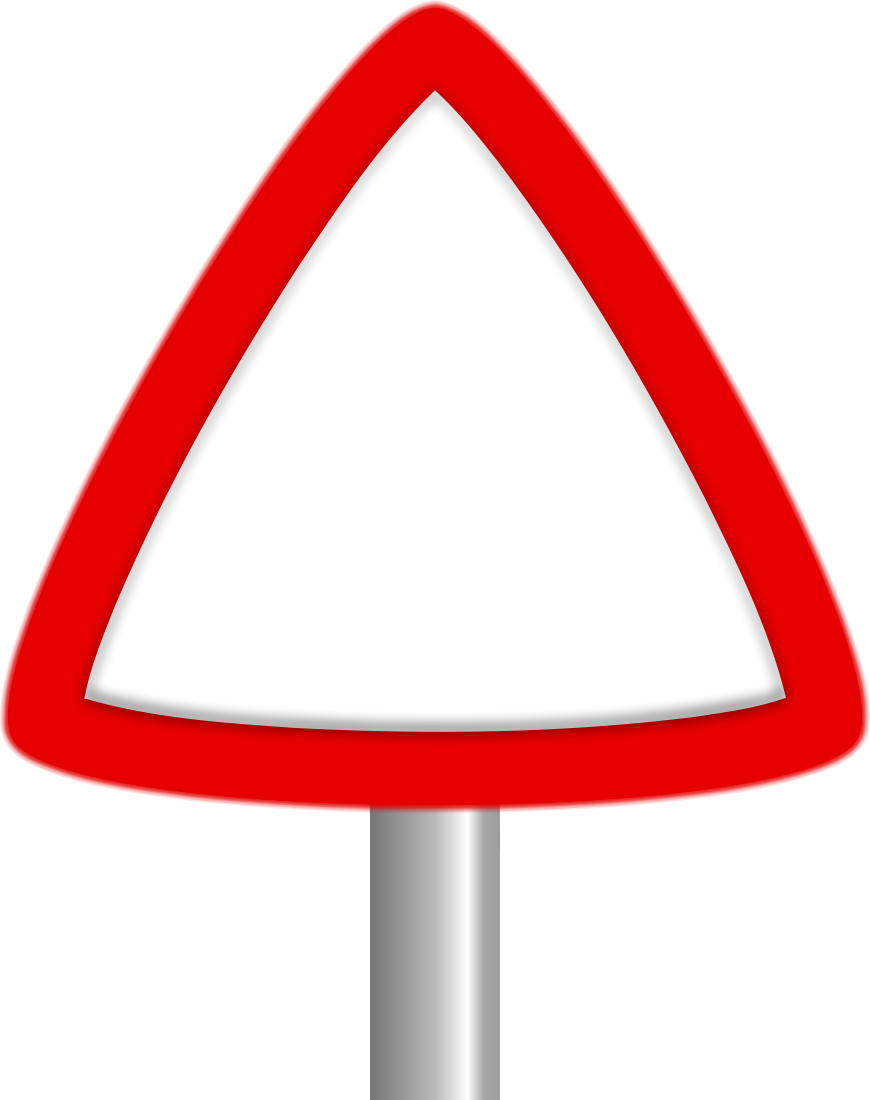 blank triangle sign post page